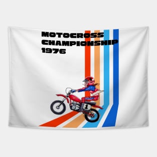 Vintage Motocross Champion Tapestry