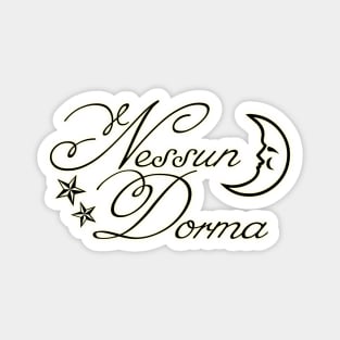 Nessun dorma with moon and stars - yellow glow Magnet