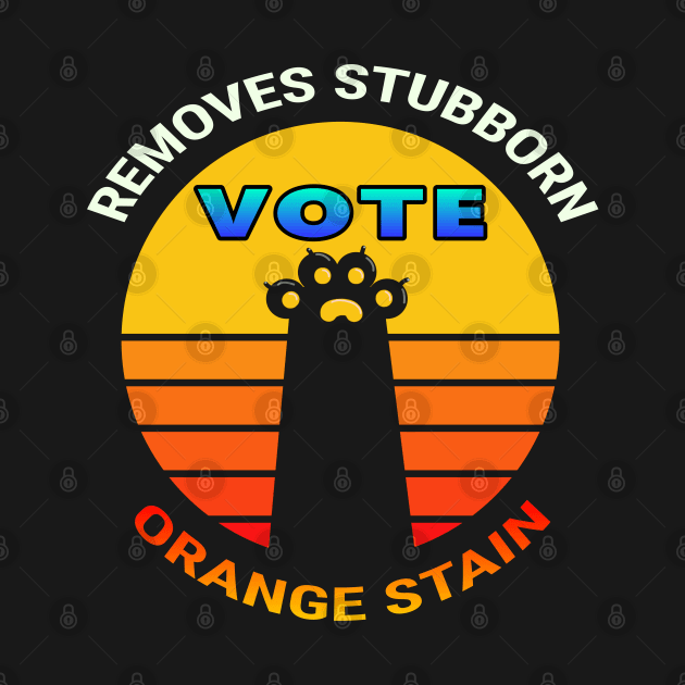 Retro Cat Paw Vote Removes Stubborn Orange Stain by coloringiship