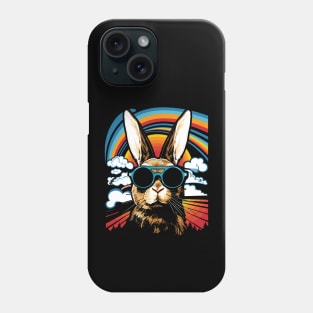 Rabbit Glasses 70s Aesthetics Bunny and Rainbow Phone Case