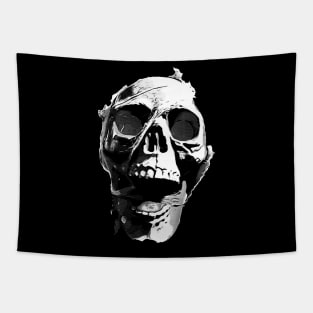 Ghost Night Spookshow Black and White Screaming Skull Tapestry