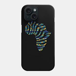 Kente, Africa Map with Stripes, Ghana Pattern Phone Case