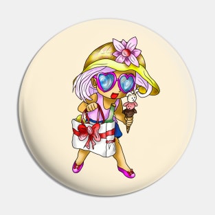 cute girl beach bum Pin