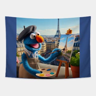 Puppet painting Eiffel tower Tapestry