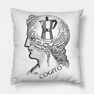 Cogito ergo coffee Pillow