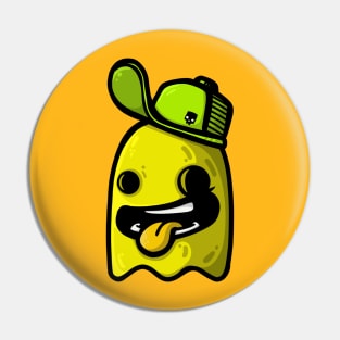 yellow ghost with cap Pin