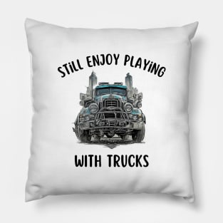 Truck Trucking Vintage Retro Established Agriculture Farmer Pillow