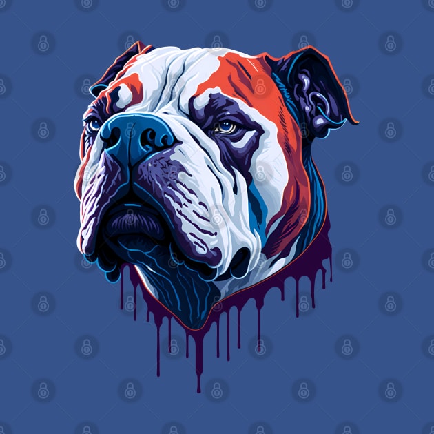 American Bulldog Ink Driiping by Juka