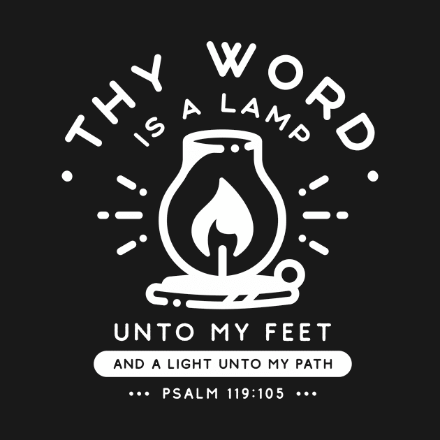 Thy Word Is A Lamp - Psalm 119:105 (White) by The Good Lamp