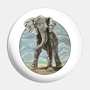 African Elephant Strutting Pin