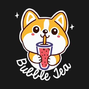 Corgi Bubble Tea Dog Owner Welsh Corgi Funny Dog T-Shirt