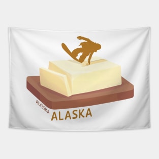 Snowboard Butter Carving | Alyeska Alaska Tapestry