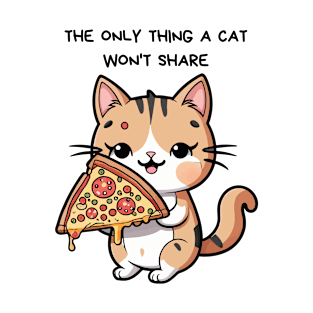 the only thing a cat won't share T-Shirt