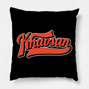 Khaosan Road Bangkok - Backpacker's Paradise | Vintage Lettering Logo Pillow