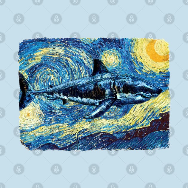 The Shark Van Gogh Style by todos