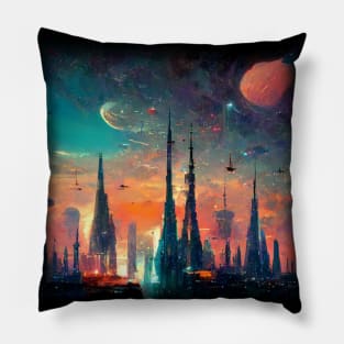 Space City Artwork Pillow