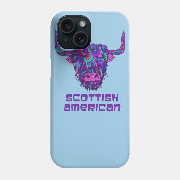 Scottish American Highland Cow Phone Case by TimeTravellers