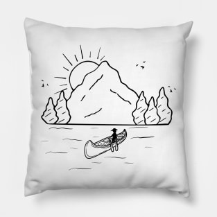 Landscape line art Pillow