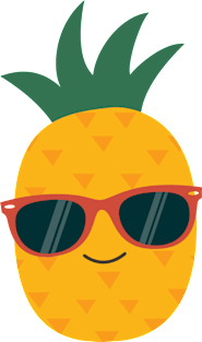 Funny Tropical Pineapple Summer T-Shirt Magnet