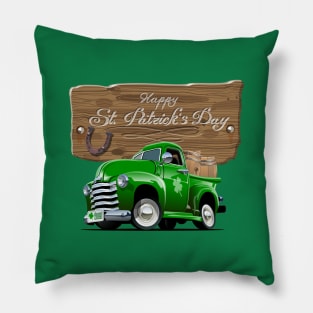 Saint Patrick's vintage cartoon truck Pillow