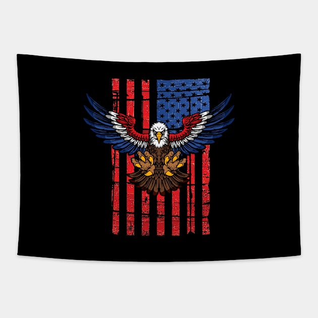 Eagle American Flag Tapestry by Cooldruck