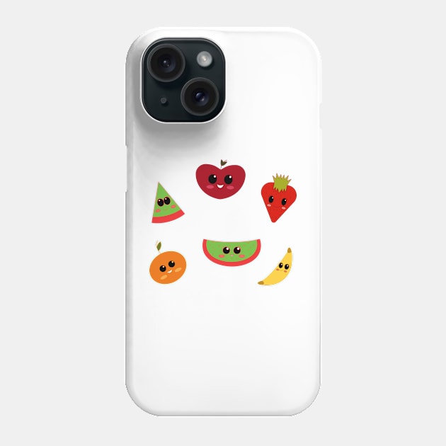 Adorable smiling fruits Phone Case by Duzzi Art