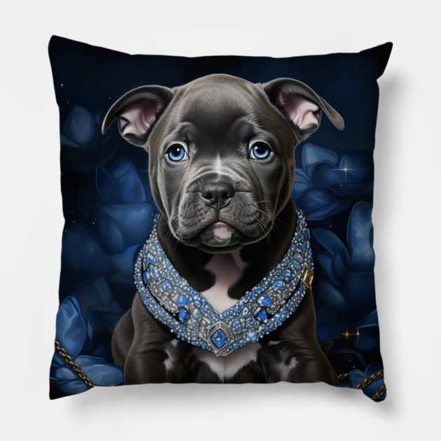 Royal American Bully puppy Pillow by Enchanted Reverie