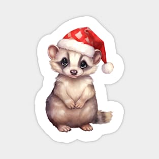 American Badger in Santa Hat Magnet