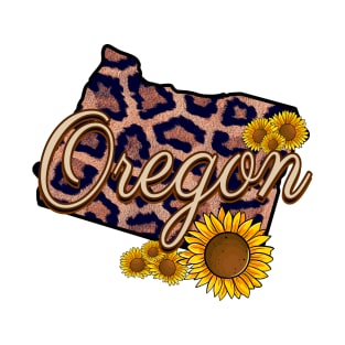 Oregon State Leopard Print Sunflower Pride T-Shirt