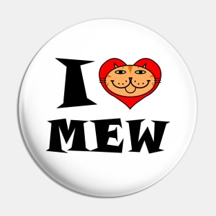 I Heart Cat - Orange Striped Kitty Pin