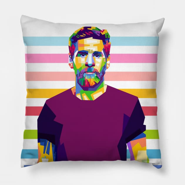 LIONEL MESSI Pillow by erikhermawann22