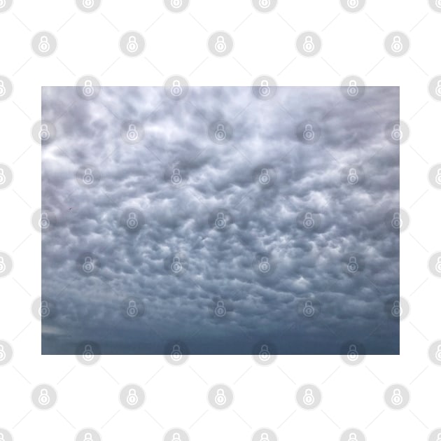 Under cloudy heavenly sky. Blue grey cumulus cloudscape by Khala