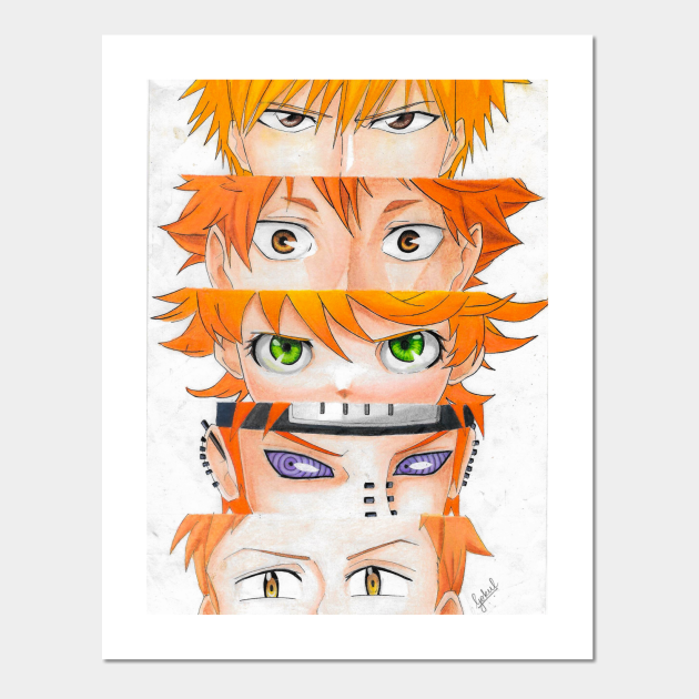 orange haired anime characters - Anime Art - Posters and Art Prints |  TeePublic