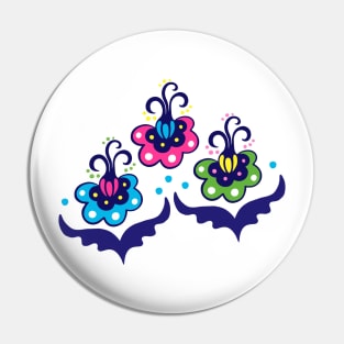 Flowers trio Pin