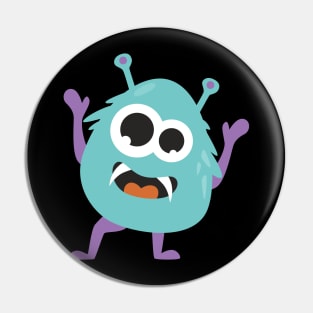 Monster cartoon character with fangs Pin