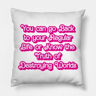 You can go Back to your Regular Life or Know the Truth about Destroying Worlds Pillow