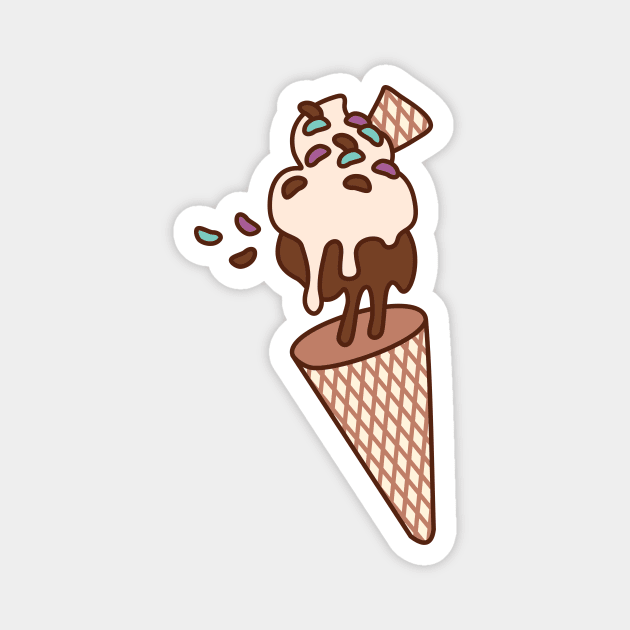 Chocolate Antigravity Ice Cream Magnet by XOOXOO