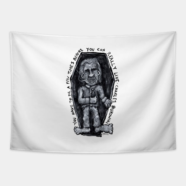 Charles Bukowski Tapestry by micalef