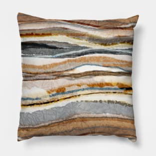 Abstract Agate Stripes Earth Tones Palette Pillow