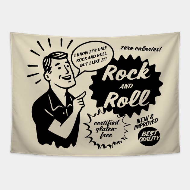 Rock and Roll - dark on light Tapestry by GeePublic