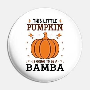 Bamba Little Pumpkin Pregnancy Announcement Halloween Pin