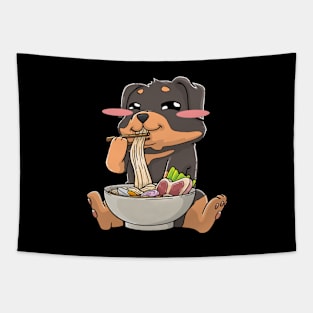 Rottweiler Dog Ramen Noodles Kawaii Cute Tapestry