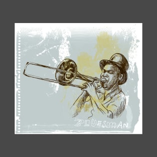 Famous african american musician playing trombone T-Shirt