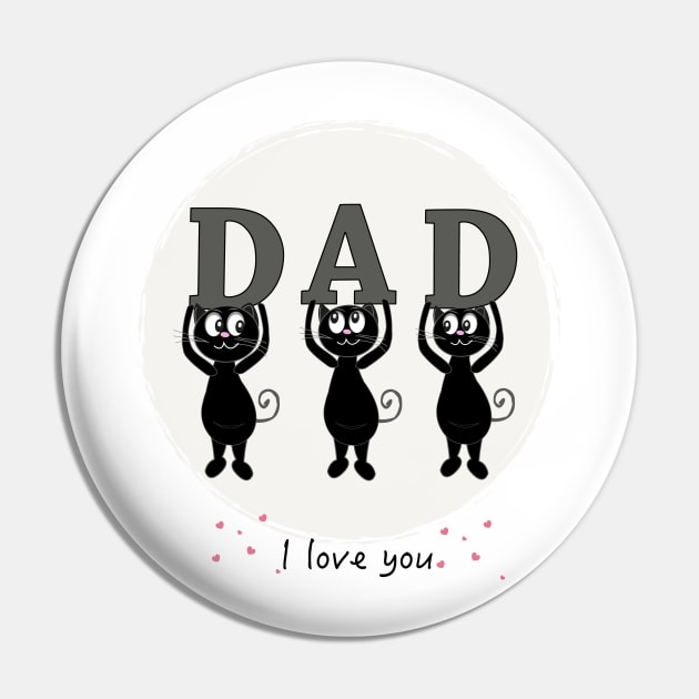 Cat Dad text with cute black cats Pin by GULSENGUNEL