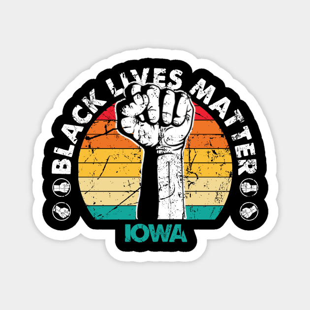 Iowa black lives matter political protest Magnet by Jannysingle