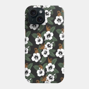 Sloth and Hibiscus Flowers Phone Case