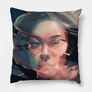 What Room - Glitch Art Portrait Pillow