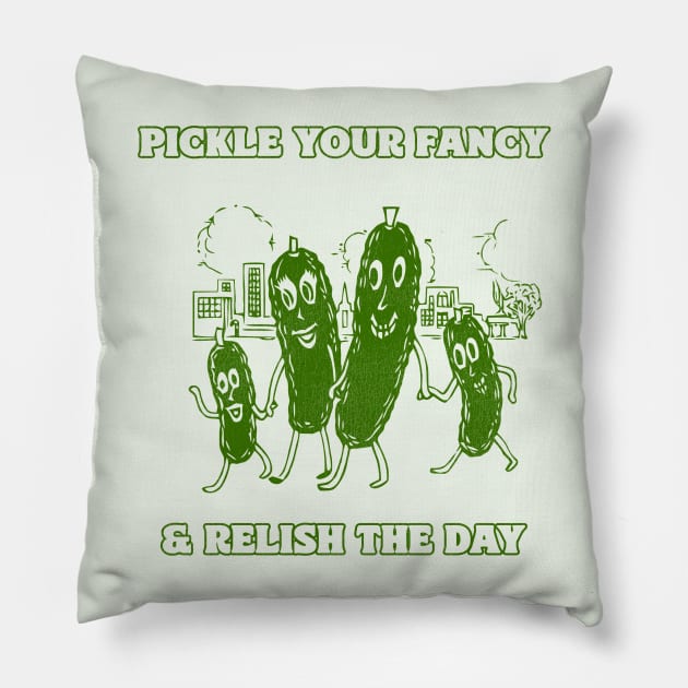 Pickle Your Fancy & Relish The Day Pillow by darklordpug