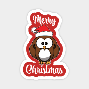 Merry Christmas Cute Owl Magnet