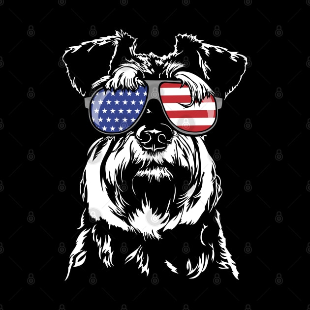 Proud Miniature Schnauzer American Flag patriotic dog by wilsigns